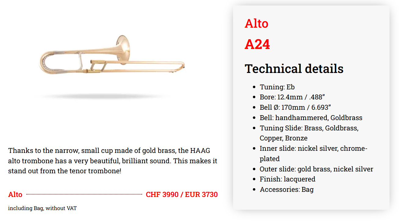 Trombón premio HAAG Brass